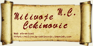 Milivoje Cekinović vizit kartica